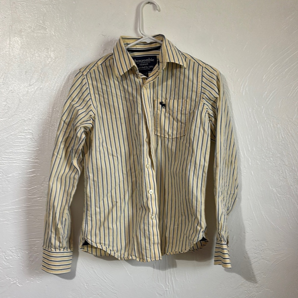 Abercrombie Kids Yellow and Blue Button Down Shirt